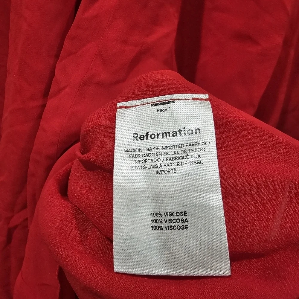 Reformation Twilight Dress Cherry Red - Picture 7 of 8
